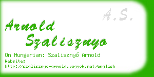 arnold szalisznyo business card