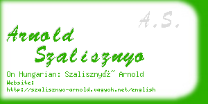 arnold szalisznyo business card